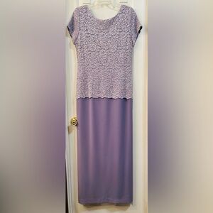 Jessica Howard Lavender Mother of the Bride/Groom  Lace Overlay Maxi Dress